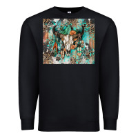 Black cowhide bull skull Premium Sweatshirt - Zillion Design Studio