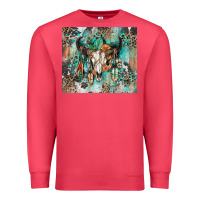 Cardinal cowhide bull skull Premium Sweatshirt - Zillion Design Studio