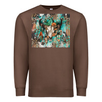 Chestnut cowhide bull skull Premium Sweatshirt - Zillion Design Studio