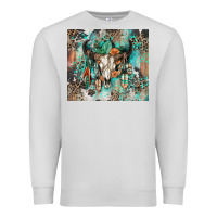 Dove Grey cowhide bull skull Premium Sweatshirt - Zillion Design Studio