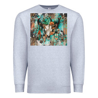 Heather Grey cowhide bull skull Premium Sweatshirt - Zillion Design Studio
