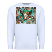 White cowhide bull skull Premium Sweatshirt - Zillion Design Studio