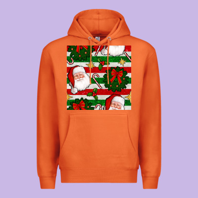 Christmas  Santa Clause And Ornaments Seamless  Pattern Premium Hoodie Designed By Bundleandbundleshop