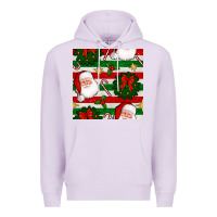 Lilac christmas  santa clause and ornaments seamless  pattern Premium Hoodie - BundleAndBundleShop