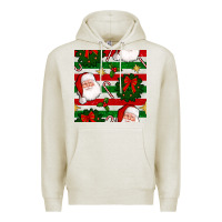 Oatmeal Heather christmas  santa clause and ornaments seamless  pattern Premium Hoodie - BundleAndBundleShop
