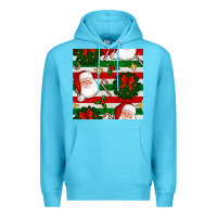 Ocean Blue christmas  santa clause and ornaments seamless  pattern Premium Hoodie - BundleAndBundleShop