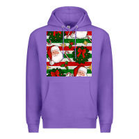 Purple christmas  santa clause and ornaments seamless  pattern Premium Hoodie - BundleAndBundleShop