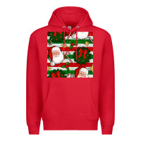 Red christmas  santa clause and ornaments seamless  pattern Premium Hoodie - BundleAndBundleShop