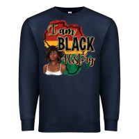 Navy i am black history Premium Sweatshirt - texasbilliewilder
