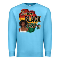 Ocean Blue i am black history Premium Sweatshirt - texasbilliewilder