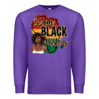 Purple i am black history Premium Sweatshirt - texasbilliewilder