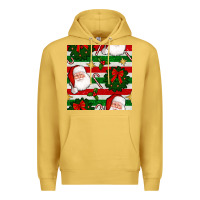 Antique Gold christmas  santa clause and ornaments seamless  pattern Premium Hoodie - BundleAndBundleShop