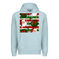 Blue Mist christmas  santa clause and ornaments seamless  pattern Premium Hoodie - BundleAndBundleShop