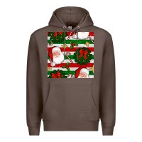Coffee christmas  santa clause and ornaments seamless  pattern Premium Hoodie - BundleAndBundleShop