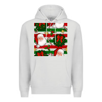 Dove Grey christmas  santa clause and ornaments seamless  pattern Premium Hoodie - BundleAndBundleShop
