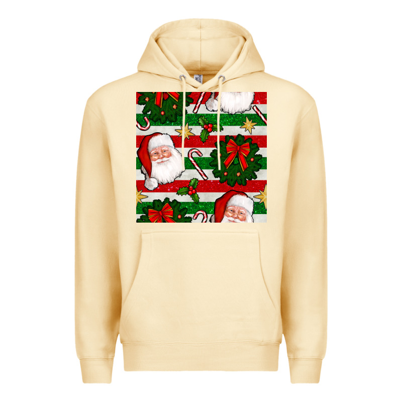 Christmas  Santa Clause And Ornaments Seamless  Pattern Premium Hoodie by BundleAndBundleShop | Teevron