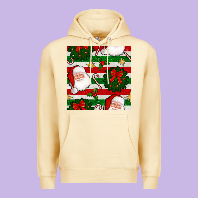 Christmas  Santa Clause And Ornaments Seamless  Pattern Premium Hoodie Designed By Bundleandbundleshop