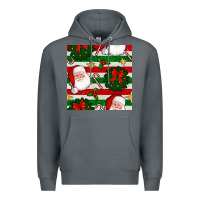 Rock christmas  santa clause and ornaments seamless  pattern Premium Hoodie - BundleAndBundleShop