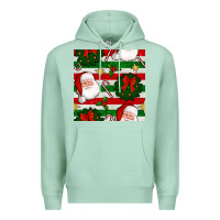 Seafoam christmas  santa clause and ornaments seamless  pattern Premium Hoodie - BundleAndBundleShop