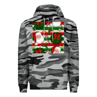Slate Camo christmas  santa clause and ornaments seamless  pattern Premium Hoodie - BundleAndBundleShop