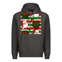 Smoke christmas  santa clause and ornaments seamless  pattern Premium Hoodie - BundleAndBundleShop