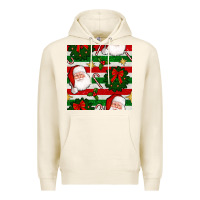 Tofu christmas  santa clause and ornaments seamless  pattern Premium Hoodie - BundleAndBundleShop