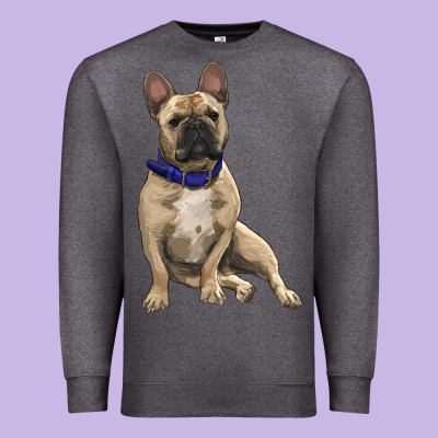Premium Sweatshirt French bulldog with royal blue