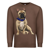 Chestnut French bulldog with royal blue Premium Sweatshirt - RanaPortraitStore