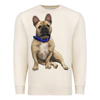 Sandshell French bulldog with royal blue Premium Sweatshirt - RanaPortraitStore