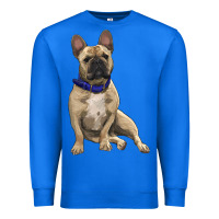 True Royal French bulldog with royal blue Premium Sweatshirt - RanaPortraitStore