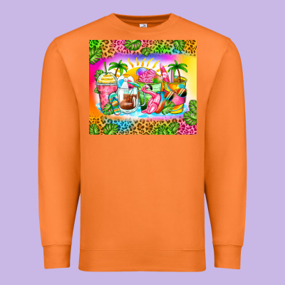 Summer Coffee Cups Premium Sweatshirt Designed By Zillion Design Studio