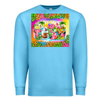 Ocean Blue summer coffee cups Premium Sweatshirt - Zillion Design Studio