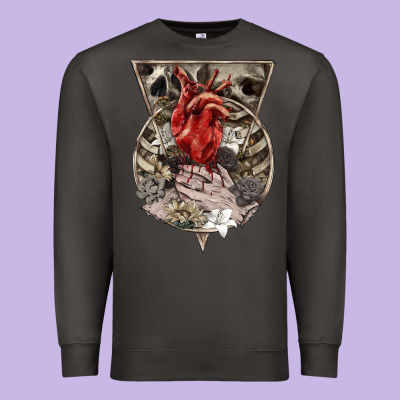 Premium Sweatshirt Flower Skeleton