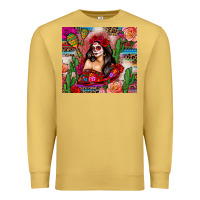 Antique Gold mexico girl serape Premium Sweatshirt - Zillion Design Studio