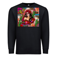 Black mexico girl serape Premium Sweatshirt - Zillion Design Studio