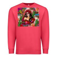 Cardinal mexico girl serape Premium Sweatshirt - Zillion Design Studio