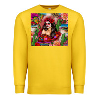 Lemon mexico girl serape Premium Sweatshirt - Zillion Design Studio