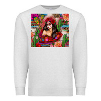 Oatmeal Heather mexico girl serape Premium Sweatshirt - Zillion Design Studio