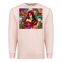Pale Pink mexico girl serape Premium Sweatshirt - Zillion Design Studio
