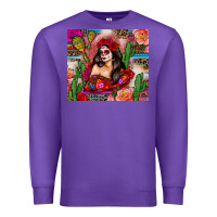 Purple mexico girl serape Premium Sweatshirt - Zillion Design Studio