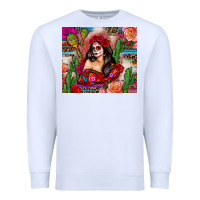 White mexico girl serape Premium Sweatshirt - Zillion Design Studio