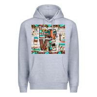 Heather Grey love camp Premium Hoodie - JahusDesignShop
