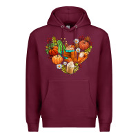 Burgundy pumpkin and latte with fall Premium Hoodie - AdoDesignShop