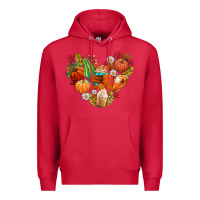 Cardinal pumpkin and latte with fall Premium Hoodie - AdoDesignShop