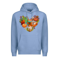 Colony Blue pumpkin and latte with fall Premium Hoodie - AdoDesignShop
