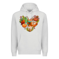 Dove Grey pumpkin and latte with fall Premium Hoodie - AdoDesignShop