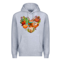 Heather Grey pumpkin and latte with fall Premium Hoodie - AdoDesignShop