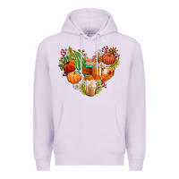 Lilac pumpkin and latte with fall Premium Hoodie - AdoDesignShop