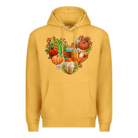 Mustard pumpkin and latte with fall Premium Hoodie - AdoDesignShop