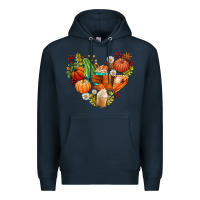 Navy pumpkin and latte with fall Premium Hoodie - AdoDesignShop